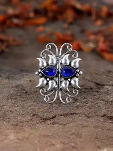 Silvermerc Designs Women Handcrafted 92.5 Sterling Silver Oxidised Ring