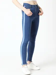 Miss Chase Women Blue Skinny Fit High-Rise Clean Look Jeans