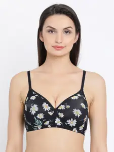 Clovia Padded Non-Wired Floral Print T-Shirt Bra