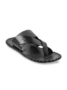 Mochi Men Black Leather Sandals