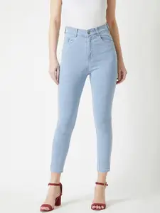 Miss Chase Women Blue Skinny Fit High-Rise Clean Look Stretchable Jeans