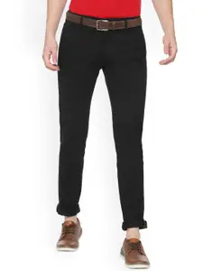 Louis Philippe Sport Men Black Super Skinny Fit Solid Regular Trousers