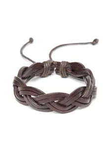 Alvaro Castagnino Men Brown Leather Wraparound Bracelet