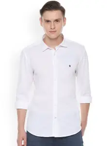 Louis Philippe Sport Men White Slim Fit Solid Casual Shirt