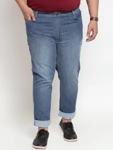 plusS Men Blue Regular Fit Mid-Rise Clean Look Jeans