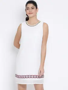 Oxolloxo Women White A-Line Dress