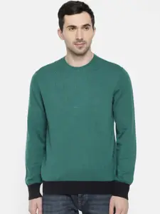 Celio Men Green Solid Sweater