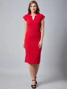 Athena Women Red Sheath Dress