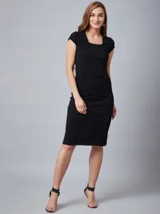 Athena Women Black Solid Sheath Dress