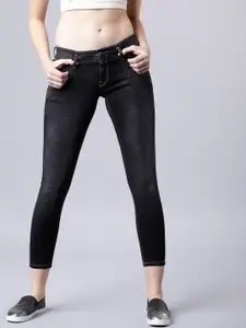 Tokyo Talkies Women Black Slim Fit Mid-Rise Clean Look Jeans