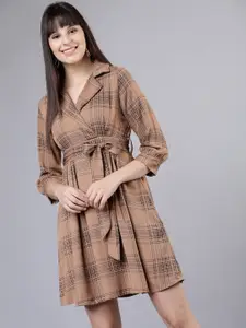 Tokyo Talkies Women Brown Shirt Dress