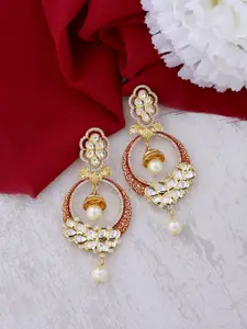 Tistabene Gold-Plated & Off-White Contemporary Chandbalis