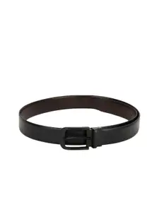 Teakwood Leathers Men Black & Brown Solid Reversible Leather Belt