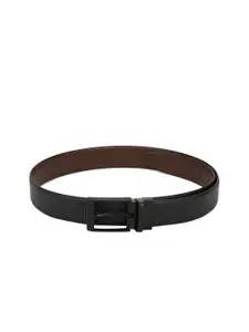 Teakwood Leathers Men Black & Brown Solid Reversible Leather Belt