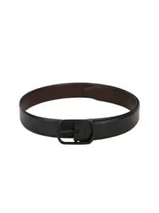Teakwood Leathers Men Black & Brown Solid Reversible Leather Belt