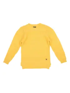 Allen Solly Junior Girls Yellow Self Design Sweater