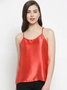 Purple State Women Orange Solid Top