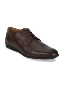 Louis Philippe Men Brown Leather Derbys