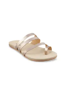 WALKWAY by Metro Women Gold-Toned Solid One Toe Flats
