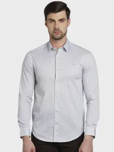 ColorPlus Men Grey Slim Fit Printed Casual Shirt