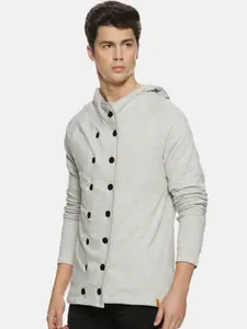 Campus Sutra Men Cream-Coloured Solid Tailored Jacket