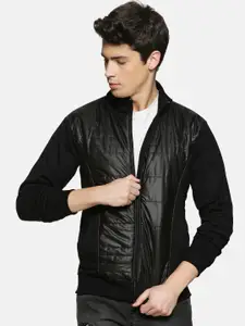 Campus Sutra Men Black Solid Jacket
