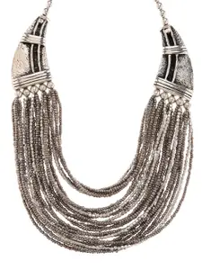 Bamboo Tree Jewels Silver-Toned Metal Handcrafted Necklace