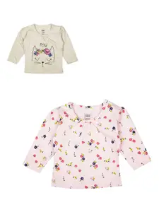 MeeMee Girls Pack of 2 Printed Pure Cotton Top