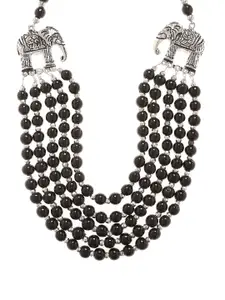 Bamboo Tree Jewels Silver-Toned Statement Necklace
