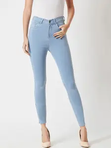 Miss Chase Women Blue Skinny Fit High-Rise Clean Look Stretchable Jeans