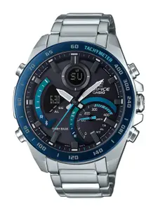 CASIO Men EDifice ECB-900DB-1BDR Black Ana-Digi Dial Silver Stainless Steel Band EX500