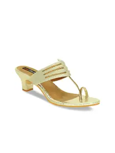 Get Glamr Women Gold-Toned Solid Heels