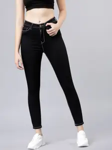 Tokyo Talkies Women Black Skinny Fit Mid-Rise Clean Look Stretchable Jeans
