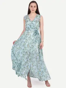 SCORPIUS Women Blue Maxi Dress