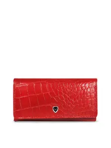 CALFNERO Women Red Genuine Leather Two Fold Wallet