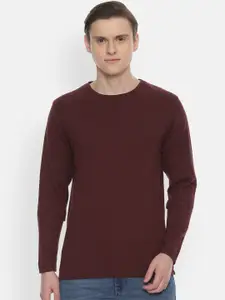 Allen Solly Men Maroon Solid Pullover Sweater