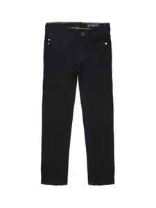 Allen Solly Junior Boys Black Regular Fit Mid-Rise Clean Look Stretchable Jeans