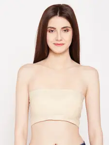 Lebami Beige Solid Non-Wired Lightly Padded Bandeau Bra 6087