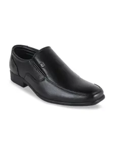 ID Men Black Leather Formal Slip-On Shoes