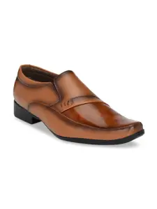 Sir Corbett Men Tan Brown Solid Formal Slip-On Shoes