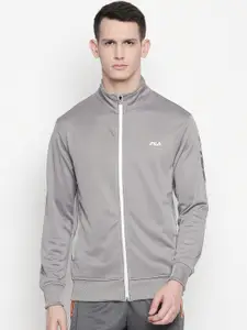 FILA Men Grey Solid Sweatshirt