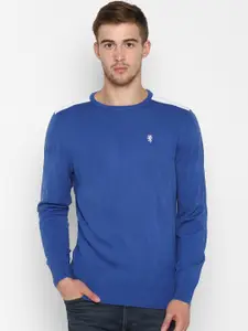 Red Tape Men Blue Solid Sweater