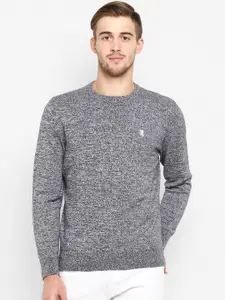 Red Tape Men Charcoal Grey Solid Sweater