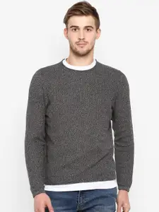 Red Tape Men Grey Solid Sweater