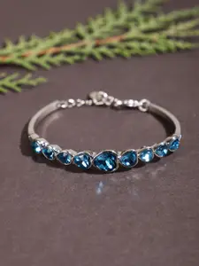 Shining Diva Fashion Silver-Plated Blue Alloy Antique Charm Bracelet