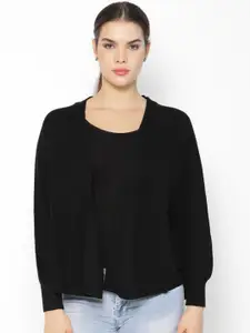 Gipsy Women Black Solid Sweater