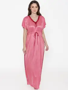 N-Gal Pink Solid Nightdress