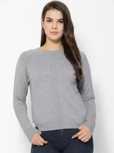 Gipsy Women Grey Solid Sweater