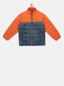 t-base Boys Navy Blue Colourblocked Lightweight Jacket