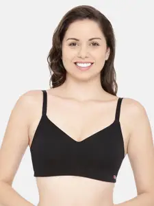 Enamor Black Non-Wired Non Padded Full Coverage Everyday Tshirt Bra A027